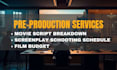 create film budget, script breakdown and schedule