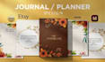 design printable journal, canva editable digital planner, calendar kdp upload