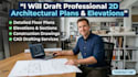 design 2d architectural plans, elevations, and detailed drawings
