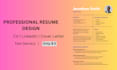 design a professional and creative resume or CV for you