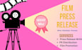 write a film press release and PR ready article
