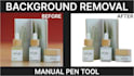 do professional manual background removal using pen tool