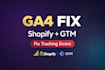 setup  ga4 ecommerce tracking using GTM for shopify store