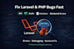 fix PHP laravel API bugs, errors and backend issues fast