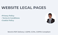 draft privacy policy, terms and cookie policy