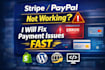 fix stripe, paypal payment errors on shopify, wordpress or custom websites fast