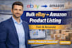 do bulk product upload from ebay to amazon listing expert