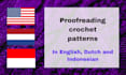 proofread your crochet pattern english dutch or indonesian