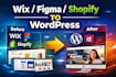 convert figma wix or shopify to wordpress elementor pro