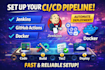 set up ci cd pipeline with jenkins, github actions and docker
