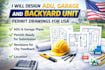 design adu, garage and backyard unit permit drawings USA