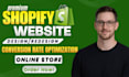 design shopify ecommerce website development for shopify cro report, bug fixing