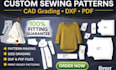 create custom sewing patter with cad grading dxf and PDF