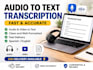 transcribe audio or video into text fast and accurately