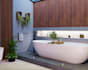 render 3d luxury bathroom visualization, toilet design, interior 2d, 3d layout