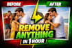 remove background person or object from photo in just 1 hour