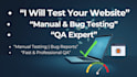 test your website, find bugs and provide UX feedback