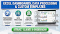 create excel dashboards, data processing, custom templates