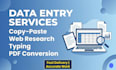 do fast data entry, copy paste, excel work and web research