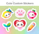 draw cute kawaii sticker design