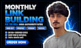provide monthly white hat seo backlinks for website authority