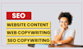 write SEO website content, copywriting, website copy, article and blog writer