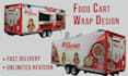 create a food cart wrap, food van wrap, food trailer, or food truck wrap design
