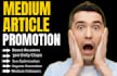 massive medium article promotion, medium profile promotion