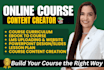 create online course content, curriculum, design, slides, scripts and elearning