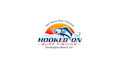 design classic hooked surf fishing logo