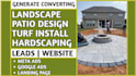generate landscape , patio design, turf install, hardscaping leads build website