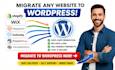 wordpress migration migrate shopify wix magento godaddy ionos to wordpress