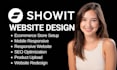 design redesign custom showit ecommerce website or customize showit template SEO