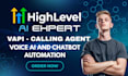 setup gohighlevel voice ai agent,ai receptionist and ghl agent studio automation