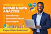 spreadsheet repair spreadsheet proofing messy data template cleanup data audit