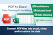 convert PDF to excel, clean, format and create pivot tables