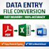 do data entry, file conversion, logo placement and others