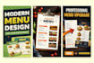 design a modern and attractive restaurant menu