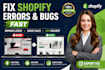 fix shopify theme errors to improve layout and boost sales