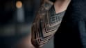 create sleeve tattoo design in geometric style