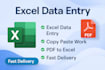 fast and accurate excel data entry, copy paste and PDF conversion