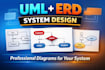 create uml diagrams, erd and system design diagrams for your project