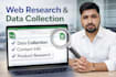 do fast and accurate excel data entry, copy paste and web research