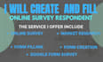 create and fill an online survey respondent