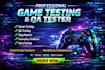 do game testing QA testing playtest and provide detailed bug report feedback