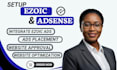 set up ezoic, optimize site for google adsense monetization and ad performance