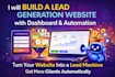 build a lead generation website with dashboard and automation