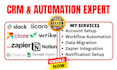 setup zapier integration google sheets slack notion cloze close io wrike scoro