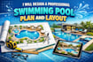 design your dream swimming pool with complete plan and layout