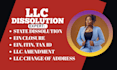 do dissolve llc, amend, reinstate, address change, close ein